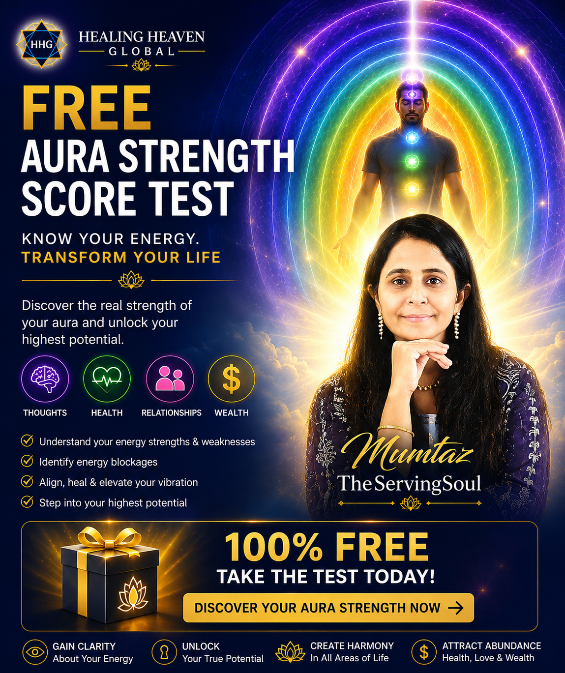 फ्री ऑरा स्ट्रेंथ स्कोर टेस्ट — Healing Heaven Global